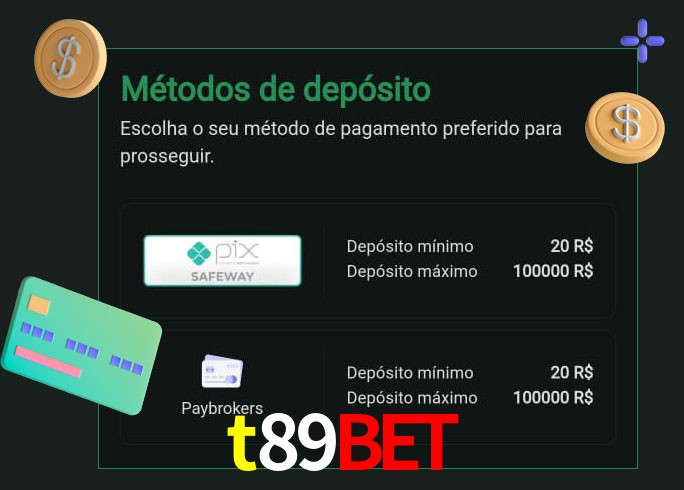 O cassino t89bet oferece uma grande variedade de métodos de pagamento